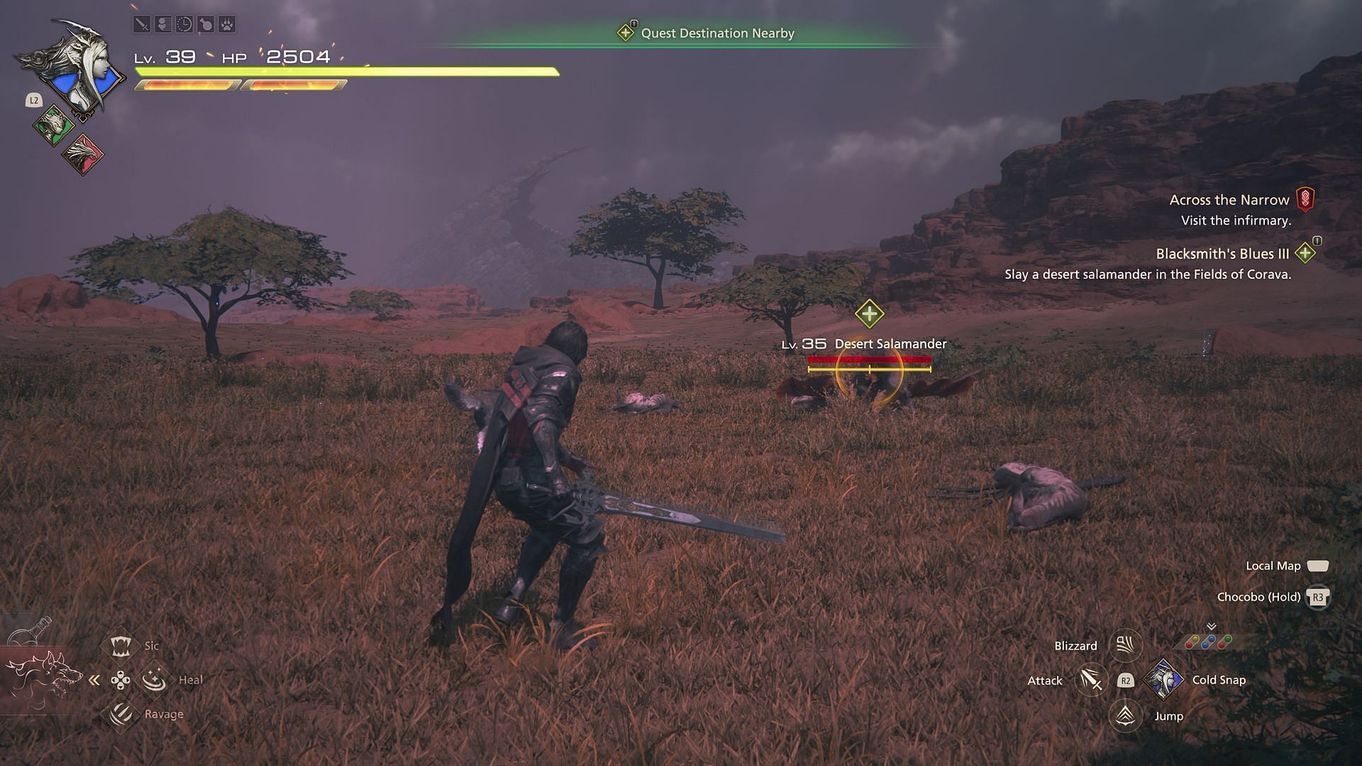 Find and defeat the Desert Salamander in Blacksmith's Blues III (Image via Square Enix)